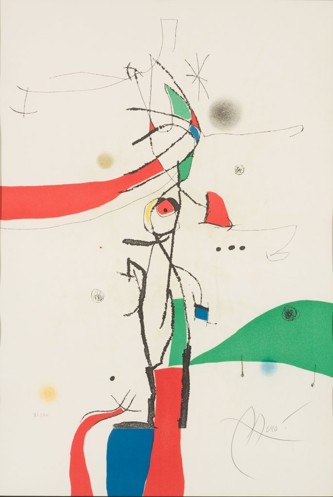 Joan Mirò - Mondana alla Finestra, 1975, incisione ad acquatinta firmata e numerata