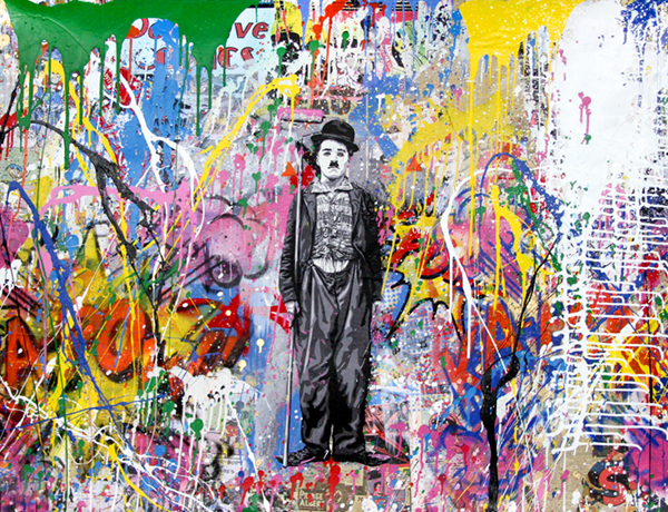 Chaplin - Opera unica di Mr.Brainwash in vendita presso la Galleria Deodato Arte di Milano